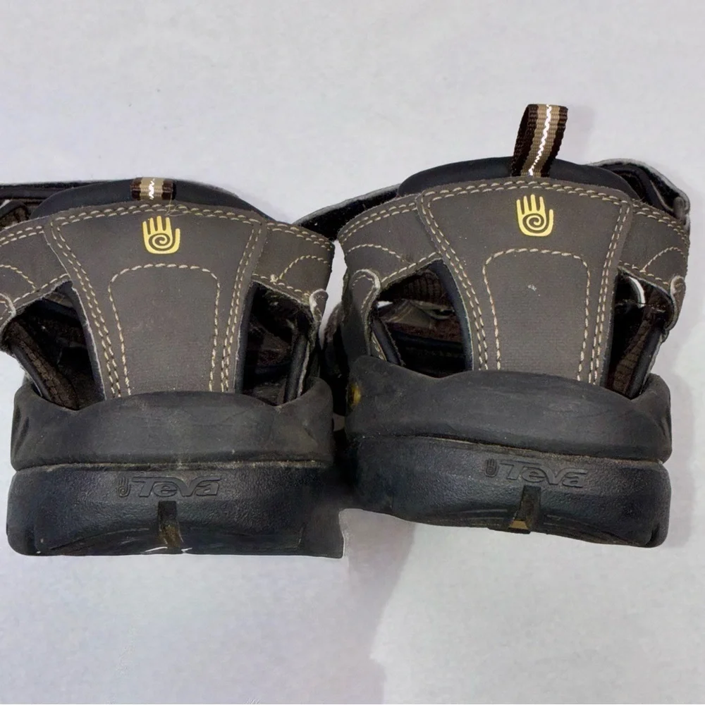 Teva Forebay Men's Sz 11 Brown Leather Hook & Loop Sport Hiking Sandal